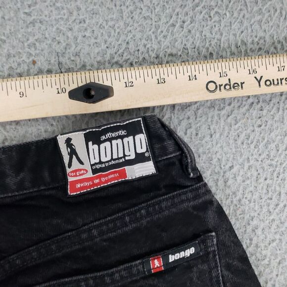 VINTAGE Bongo Jeans Womens 7 Black Cropped Denim Juniors Y2K Cropped Capris - Picture 9 of 10
